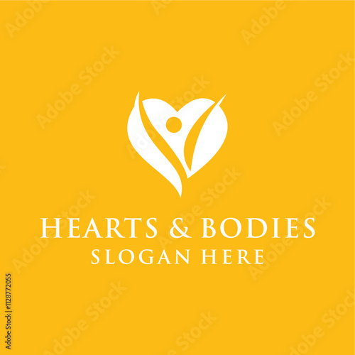 hearts and bodies logo concept for health balance