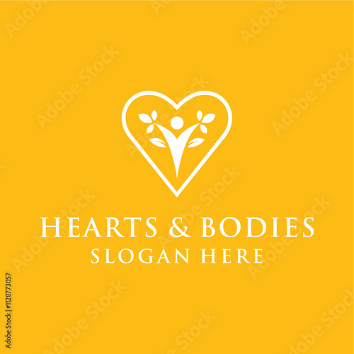 hearts and bodies logo concept for health balance