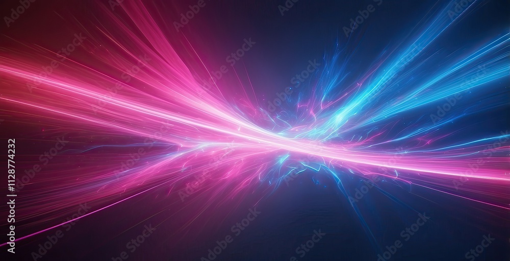Vibrant light trails intersecting in a cosmic space environment during a digital art creation Vibrant light trails intersecting in a cosmic space environment during a digital art creation