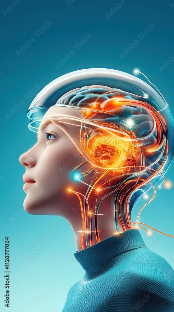Abstract depiction of an AI brain powered by liquid batteries Abstract depiction of an AI brain powered by liquid batteries