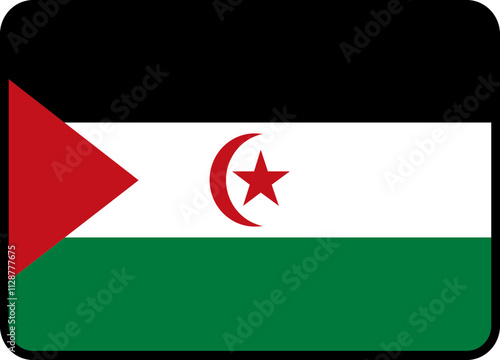 Sahrawi Arab Democratic Republic Flag Rounded Rectangle Icon