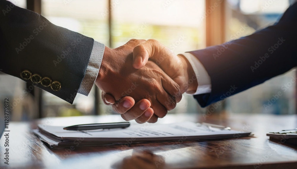 The art of negotiation concluded with a handshake. The art of negotiation concluded with a handshake.