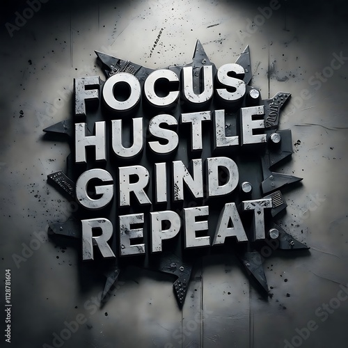 fous hustle grind repeat quote photo