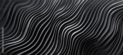 Wallpaper Mural A close-up of an abstract pattern with thin, curved lines on a black background Torontodigital.ca