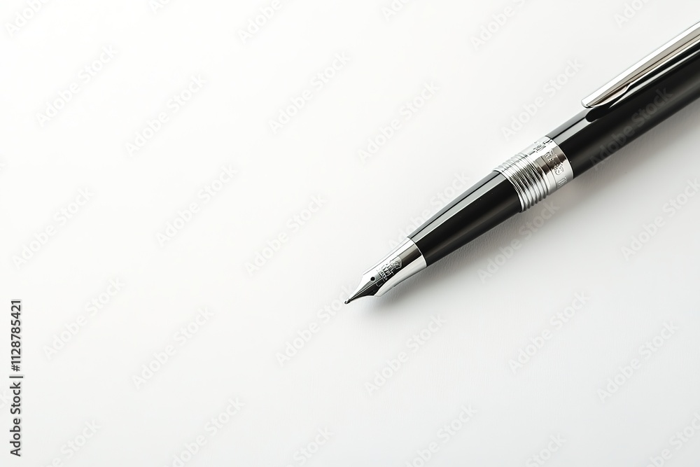 Elegant fountain pen on clean white background. Elegant fountain pen on clean white background.