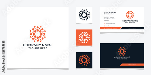 connection internet network technology logo design, business card vector template