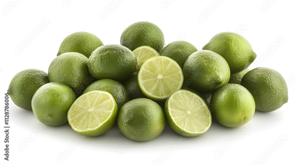 A Group Of Fresh Green Limes Ready To Use A Group Of Fresh Green Limes Ready To Use