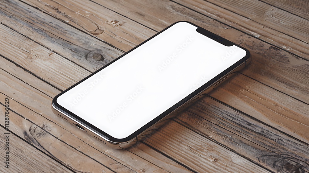 Modern 3D Smartphone Mockup Design with White Screen for Branding Modern 3D Smartphone Mockup Design with White Screen for Branding