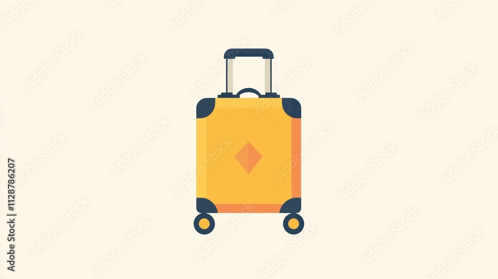 A Yellow Suitcase Ready For Travel Adventures A Yellow Suitcase Ready For Travel Adventures