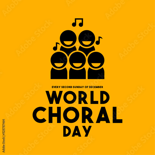 World Choral Day. Every second sunday of december. Yellow background.