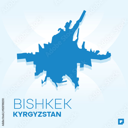 Bishkek vector map, Vector map of Bishkek, editable eps, AI files, Vector illustration of Bishkek vector map