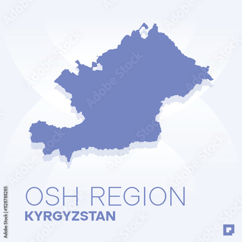 Osh Region vector map, Vector map of Osh Region, editable eps, AI files, Vector illustration of Osh Region vector map
