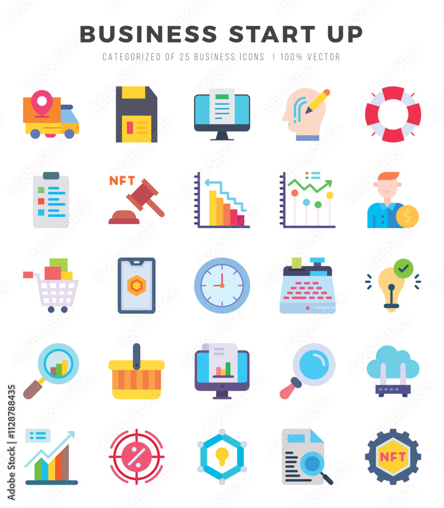 Business Start Up elements. Flat web icon set. Simple vector illustration. Business Start Up elements. Flat web icon set. Simple vector illustration.