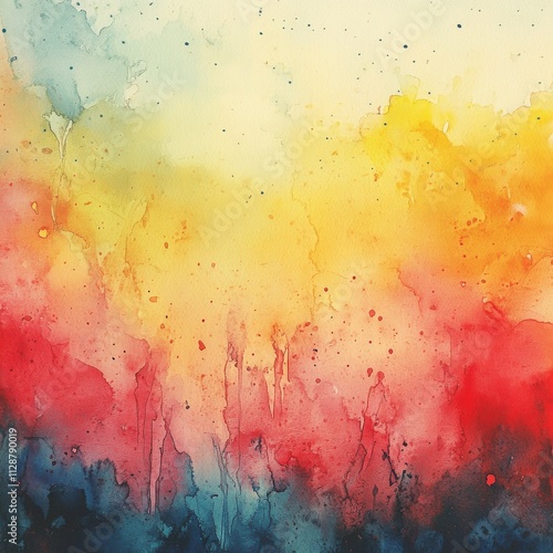 Abstract Horizon, vibrant blend, watercolor palette, fluid artistry, warm tones, dynamic expression, soft gradients.