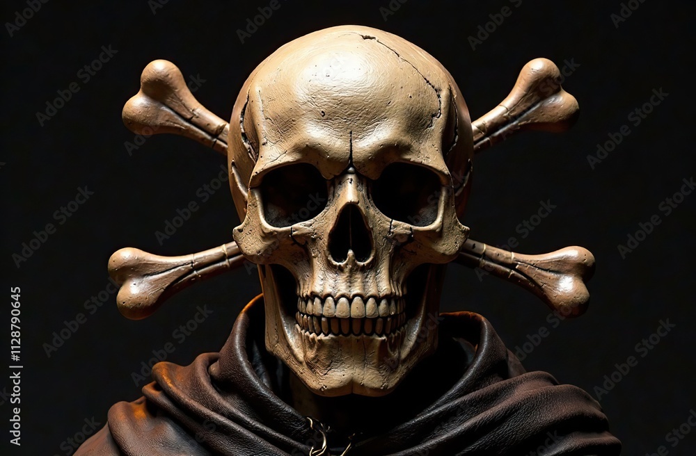 danger icon, skull and bones line danger icon, skull and bones line