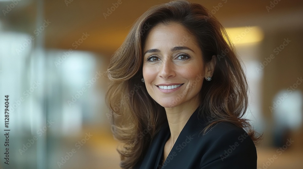 Portrait of a Smiling Woman with Brown Hair Wearing a Black Blazer Portrait of a Smiling Woman with Brown Hair Wearing a Black Blazer