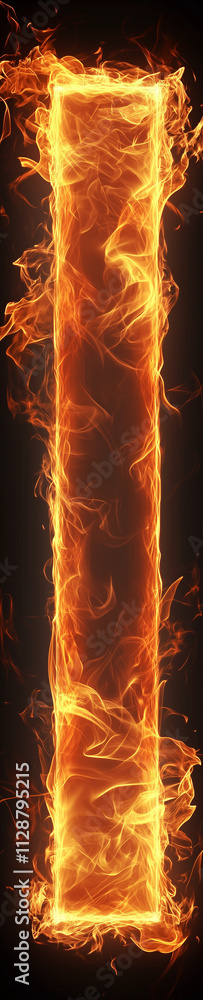 Fiery rectangle frame with bright and vibrant flame effect on a black background Fiery rectangle frame with bright and vibrant flame effect on a black background
