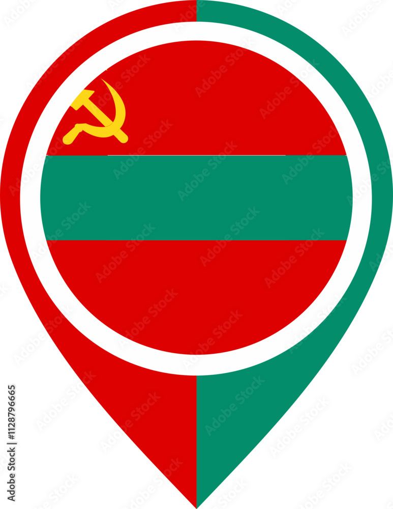 Map Icon Inside Transnistria Flag Map Icon Inside Transnistria Flag
