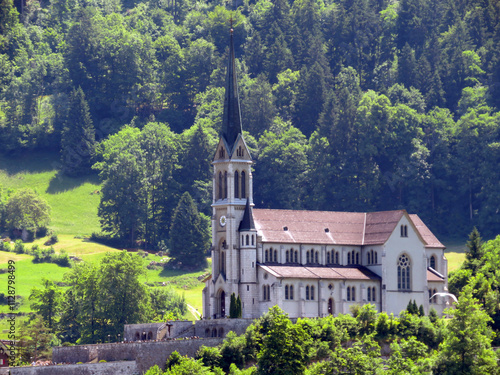 Parish Church of the Sacred Heart of Jesus, Lungern - Canton Obwalden, Switzerland (Pfarrkirche Herz-Jesu oder katholische Pfarrkirche Lungern - Kanton Obwald, Schweiz) photo