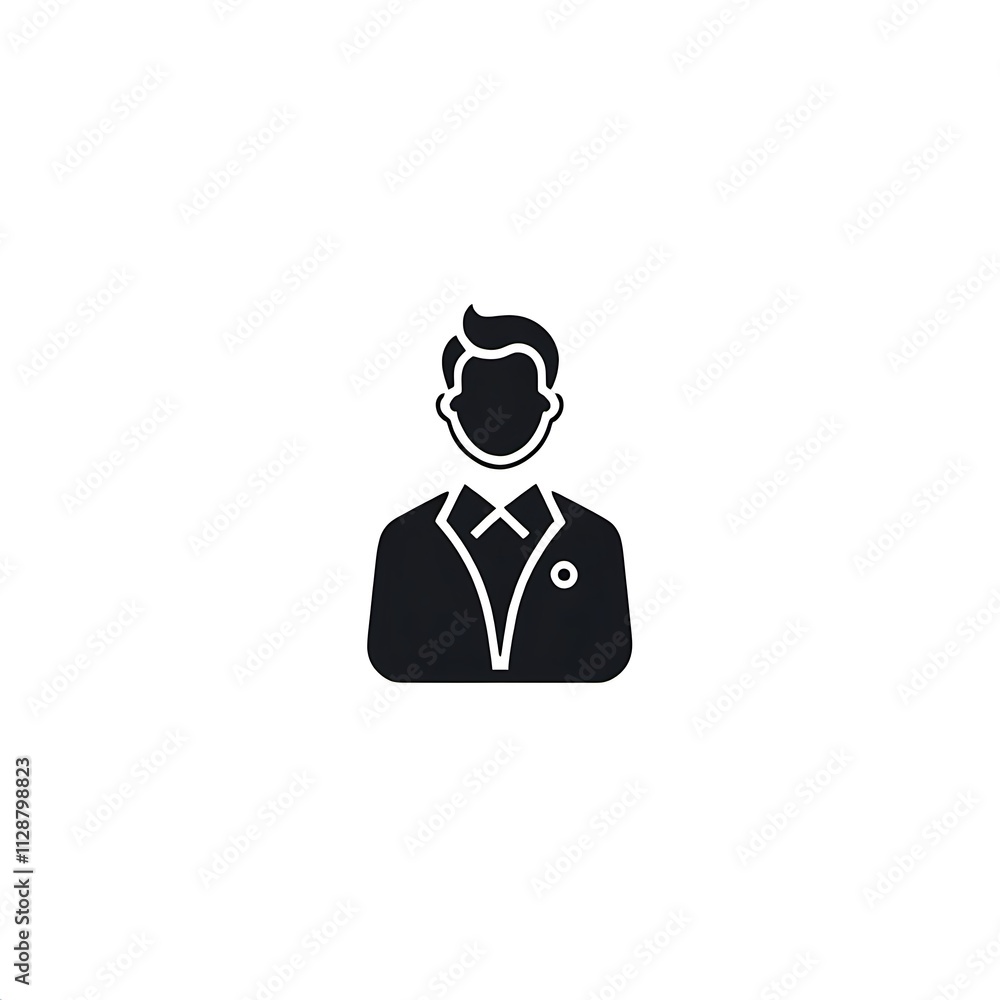 Businessman Icon: Simple yet powerful, this minimalist silhouette of a businessman in a suit represents professionalism, leadership, and corporate identity. Perfect for websites, presentations. Businessman Icon: Simple yet powerful, this minimalist silhouette of a businessman in a suit represents professionalism, leadership, and corporate identity. Perfect for websites, presentations.