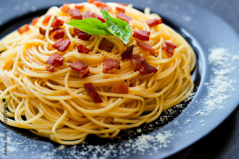 Of spaghetti with bacon and parmesan. A plate of spaghetti with bacon and black sauce. A plate of spaghetti with bacon and cheese on it. A plate of spaghetti, black cheese, and bacon on a lifestyle. Of spaghetti with bacon and parmesan. A plate of spaghetti with bacon and black sauce. A plate of spaghetti with bacon and cheese on it. A plate of spaghetti, black cheese, and bacon on a lifestyle.