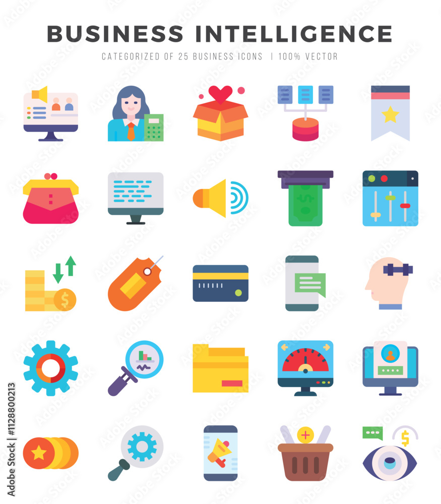 Set of Business Intelligence Icons. Simple line art style icons pack.for website and mobile site and apps. Set of Business Intelligence Icons. Simple line art style icons pack.for website and mobile site and apps.