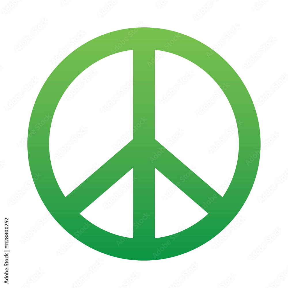Peace icon symbol vector illustration isolated on white background. Green Peace mark sign symbol. Peace, love and freedom concept background. Peace icon symbol vector illustration isolated on white background. Green Peace mark sign symbol. Peace, love and freedom concept background.