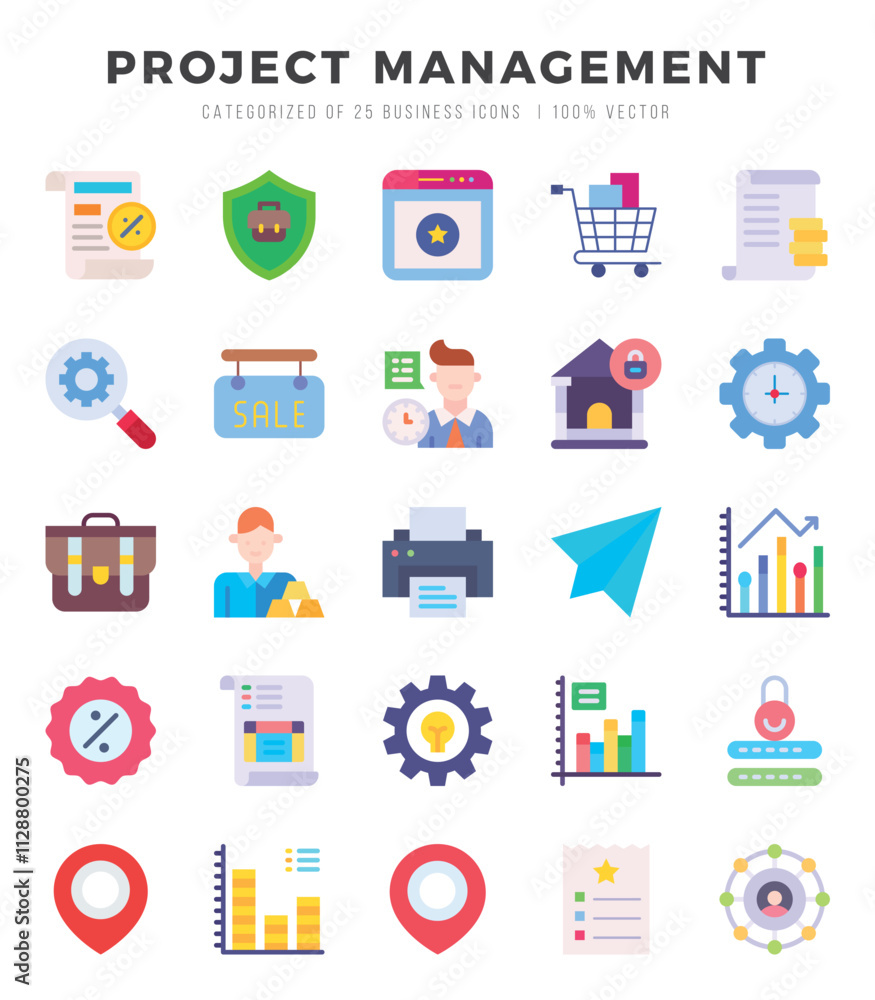 Project Management Icons Pack Flat Style. Vector illustration. Project Management Icons Pack Flat Style. Vector illustration.
