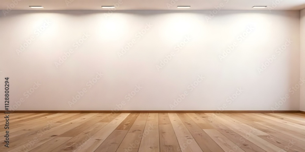 Empty room with white wall and wooden floor Empty room with white wall and wooden floor