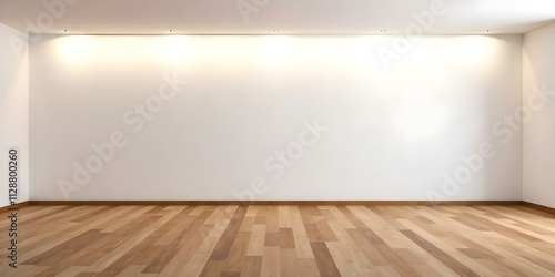 Wallpaper Mural Empty room with white wall and wooden floor Torontodigital.ca