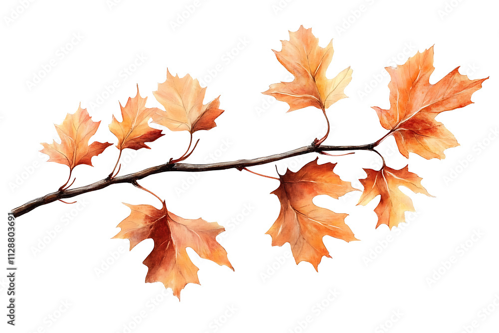 Vibrant autumn maple leaves branch, PNG transparent Vibrant autumn maple leaves branch, PNG transparent