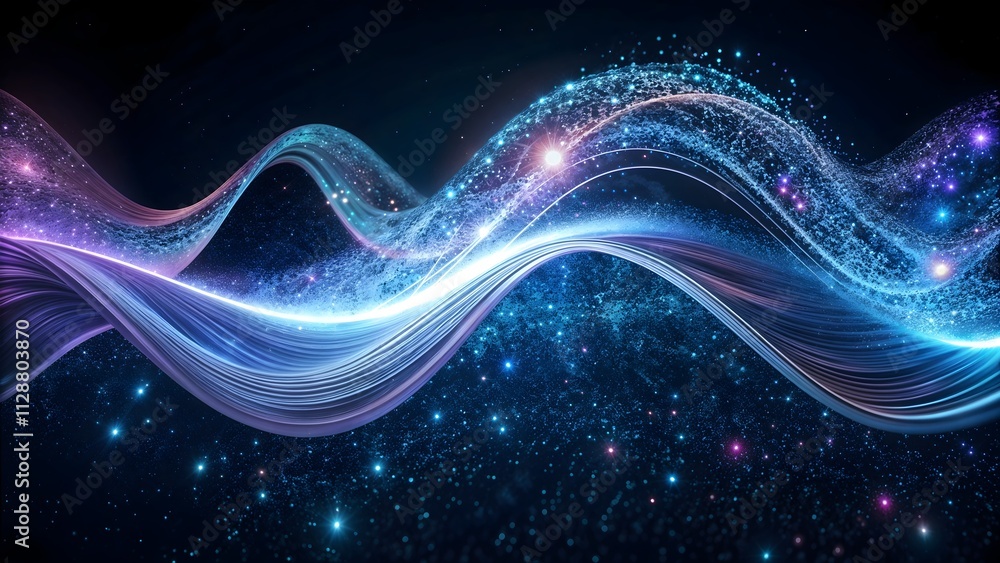 Abstract Motion Waves with Sparkling Cosmic Light Effects Abstract Motion Waves with Sparkling Cosmic Light Effects