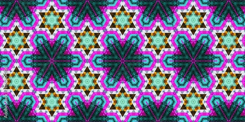 Abstract Kaleidoscope Geometry Psychedelic Art Pattern Background Wallpaper