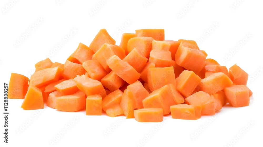 Chopped Carrot isolated in white background Chopped Carrot isolated in white background