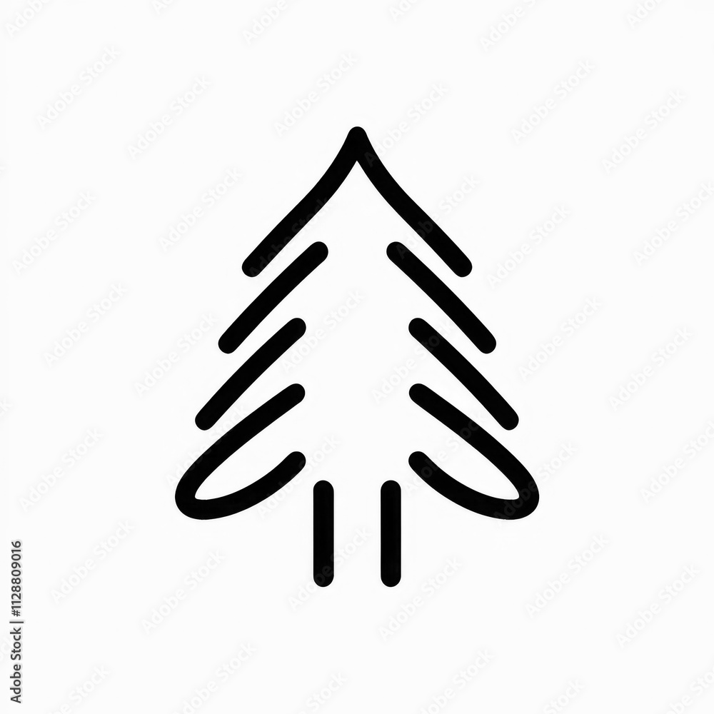 Pine tree icon. Spruce, fir, evergreen, timber, cedar, forest concept. Thin line symbol. Vector illustration isolated. Pine tree icon. Spruce, fir, evergreen, timber, cedar, forest concept. Thin line symbol. Vector illustration isolated.