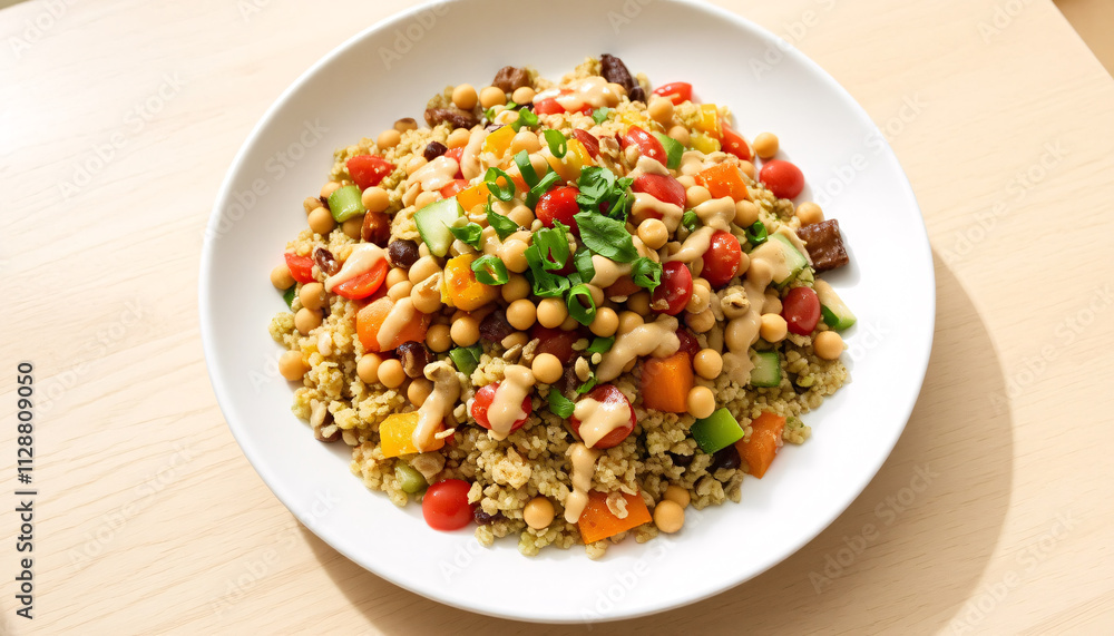 fresh plant-based dish featuring a hearty quinoa salad fresh plant-based dish featuring a hearty quinoa salad