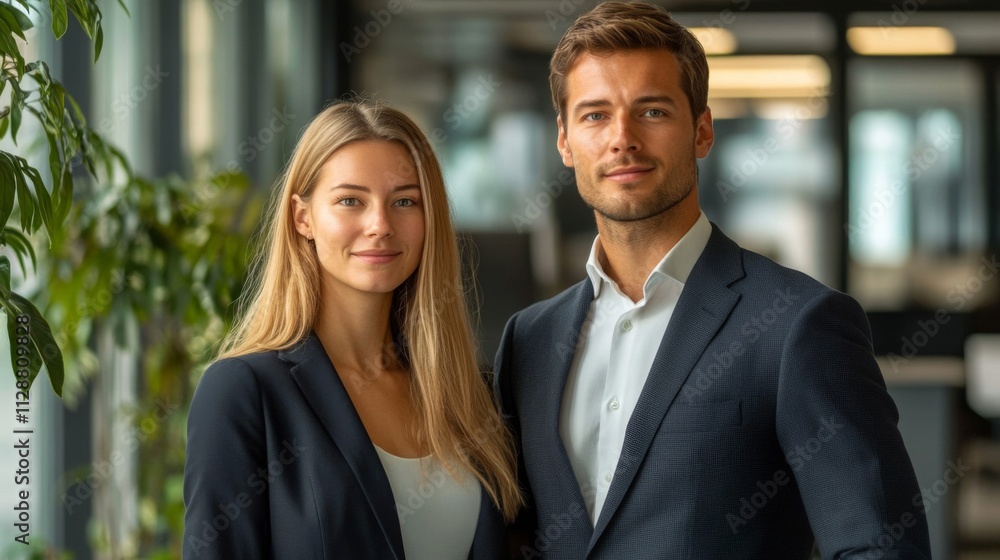 Business Professionals Posing in a Modern Office Setting Business Professionals Posing in a Modern Office Setting
