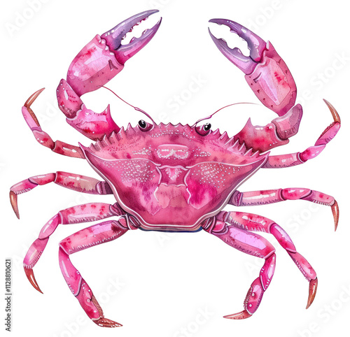 PNG  Vibrant pink crab illustration photo