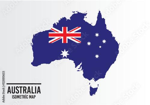 Australıa flag and map vector.