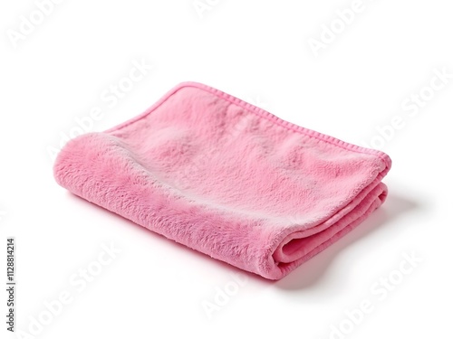 Clean pink microfiber cloth isolated on white