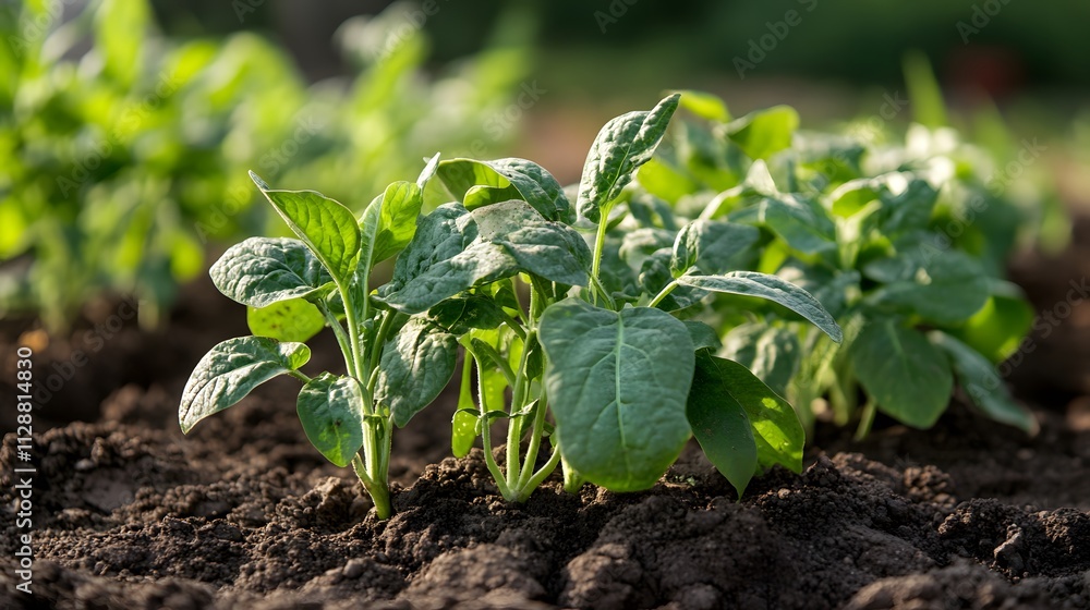 Chinese potato plants growing outside Chinese potato plants growing outside