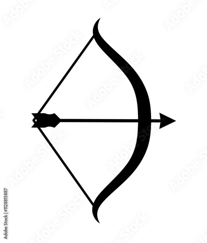 bow and arrow icon vector on white background