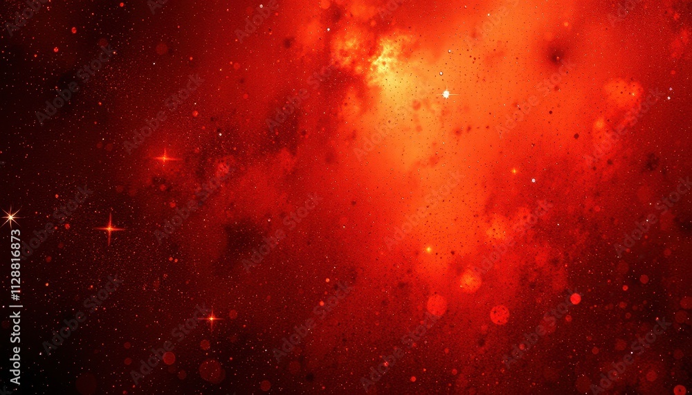 Fiery Red Nebula Cosmic Dust And Starscape Fiery Red Nebula Cosmic Dust And Starscape