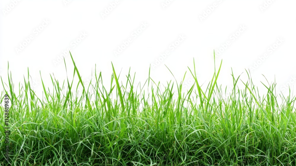 Lush Green Grass Isolated on White Background, Nature Photography Lush Green Grass Isolated on White Background, Nature Photography