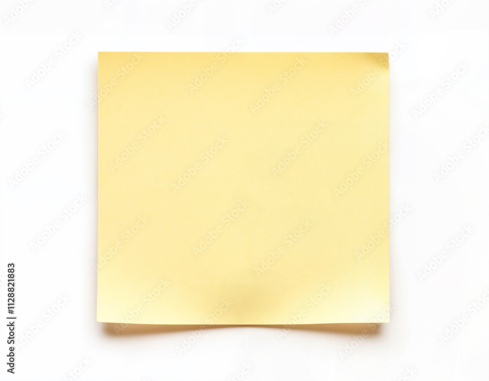 This image highlights a solitary yellow sticky note placed against a clean, light background. The simplicity of the composition emphasizes functionality and minimalism, making it a perfect representat This image highlights a solitary yellow sticky note placed against a clean, light background. The simplicity of the composition emphasizes functionality and minimalism, making it a perfect representat