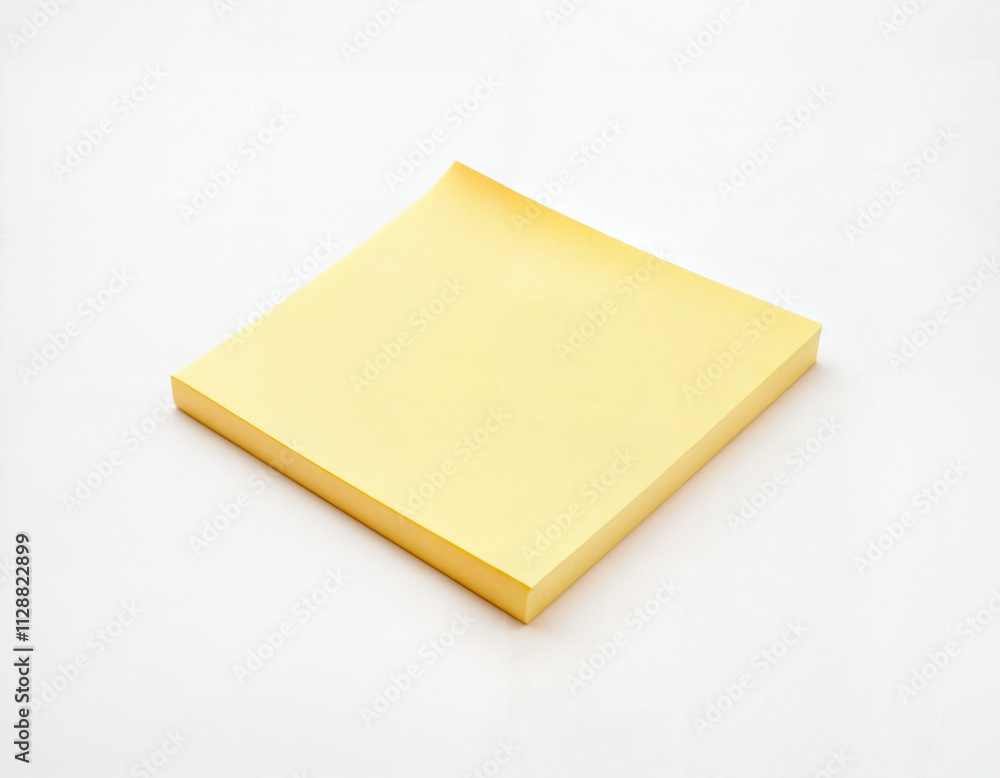 This image highlights a solitary yellow sticky note placed against a clean, light background. The simplicity of the composition emphasizes functionality and minimalism, making it a perfect representat This image highlights a solitary yellow sticky note placed against a clean, light background. The simplicity of the composition emphasizes functionality and minimalism, making it a perfect representat