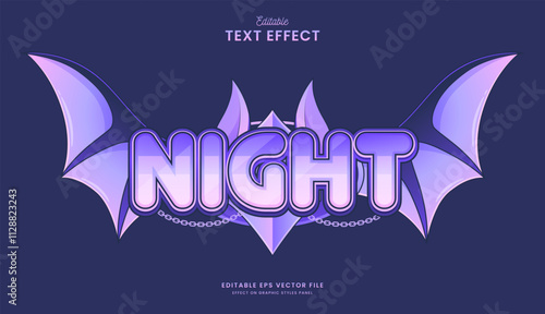 decorative night bat editable text effect design