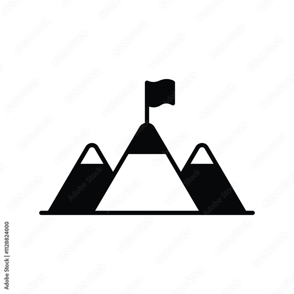 Goal glyph icon with white background vector stock illustration Goal glyph icon with white background vector stock illustration