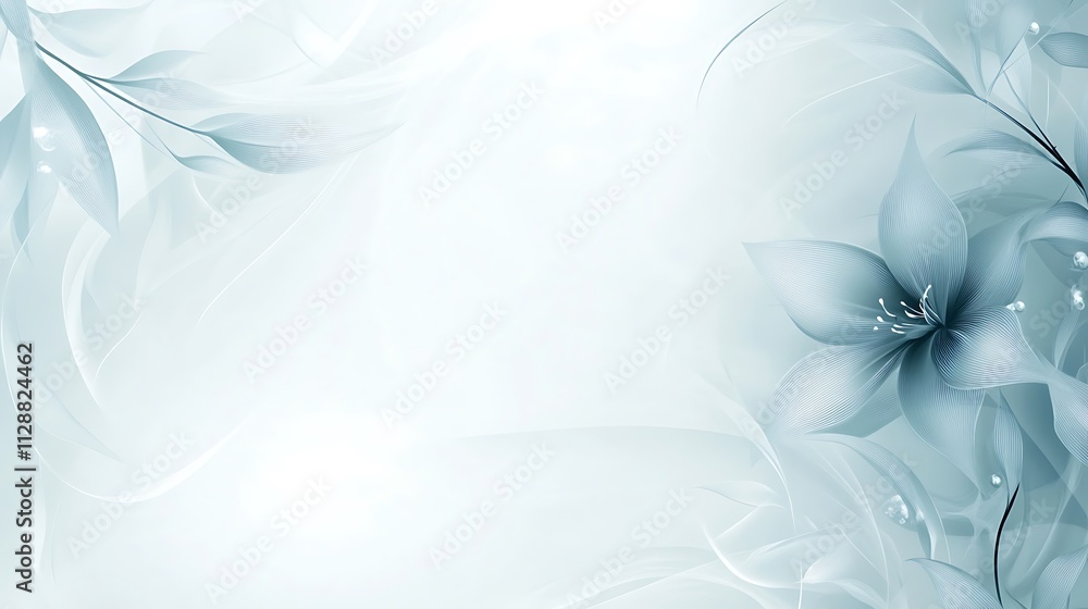 Abstract Pastel Blue Floral Design Background Abstract Pastel Blue Floral Design Background