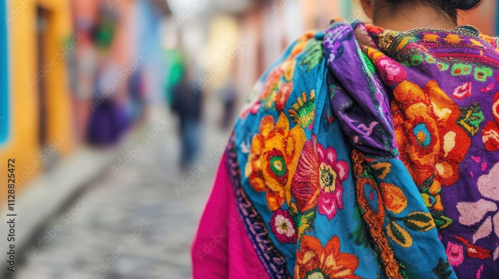 Fototapeta premium Vibrant Textile in a Colorful Latin American Town
